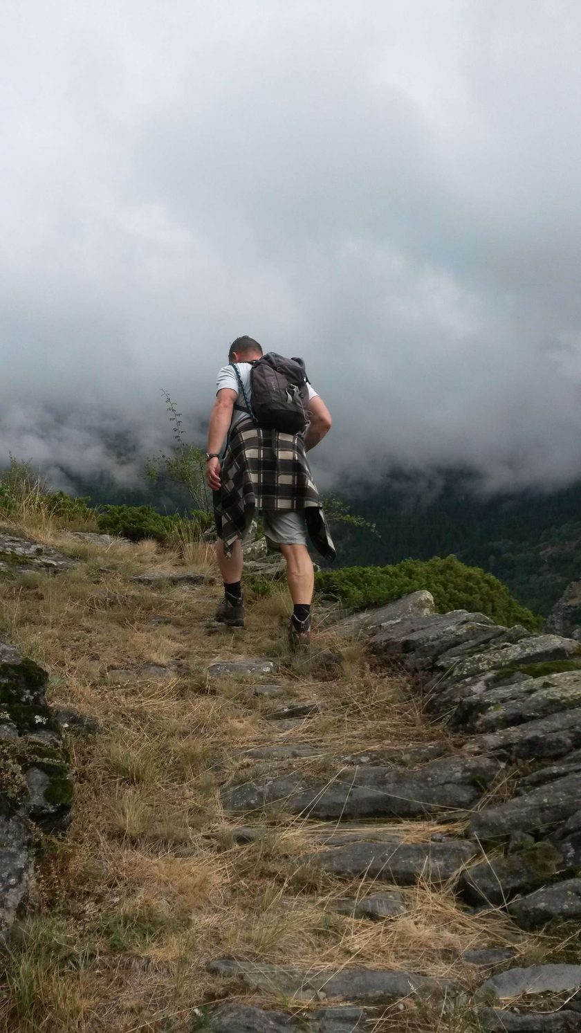 Walking above Arvier on a cloudy day